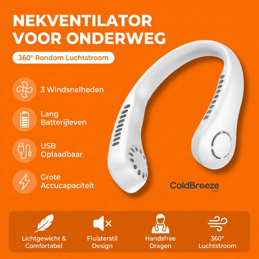 ColdBreeze Pro™ - De draagbare nekventilator die je de hele dag koel houdt