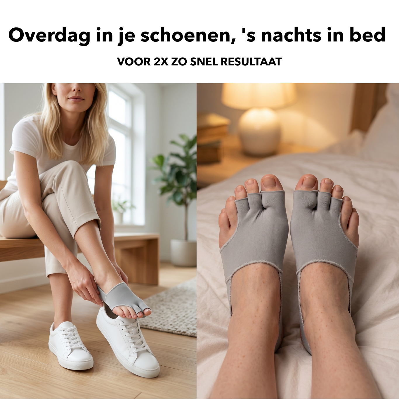 Correctie Sokken - Loop zonder pijn aan de grote teen (2 paar)