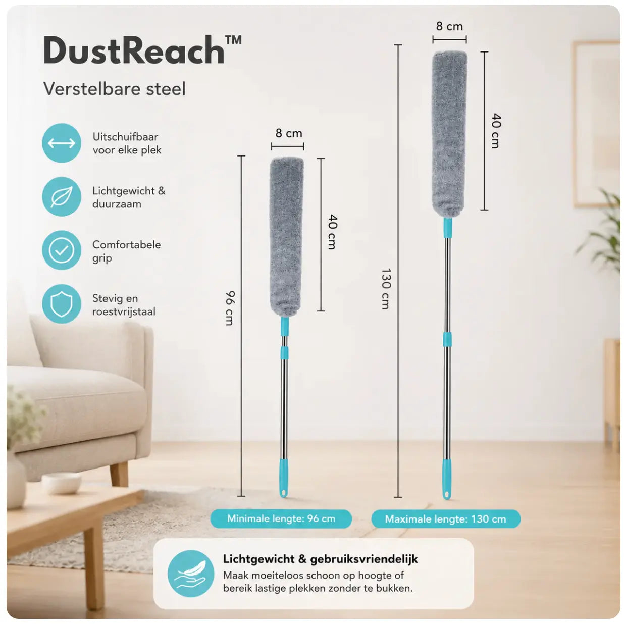 DustReach™ Stofborstel - Bereikt elke hoek zonder te bukken