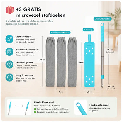 DustReach™ Stofborstel - Bereikt elke hoek zonder te bukken