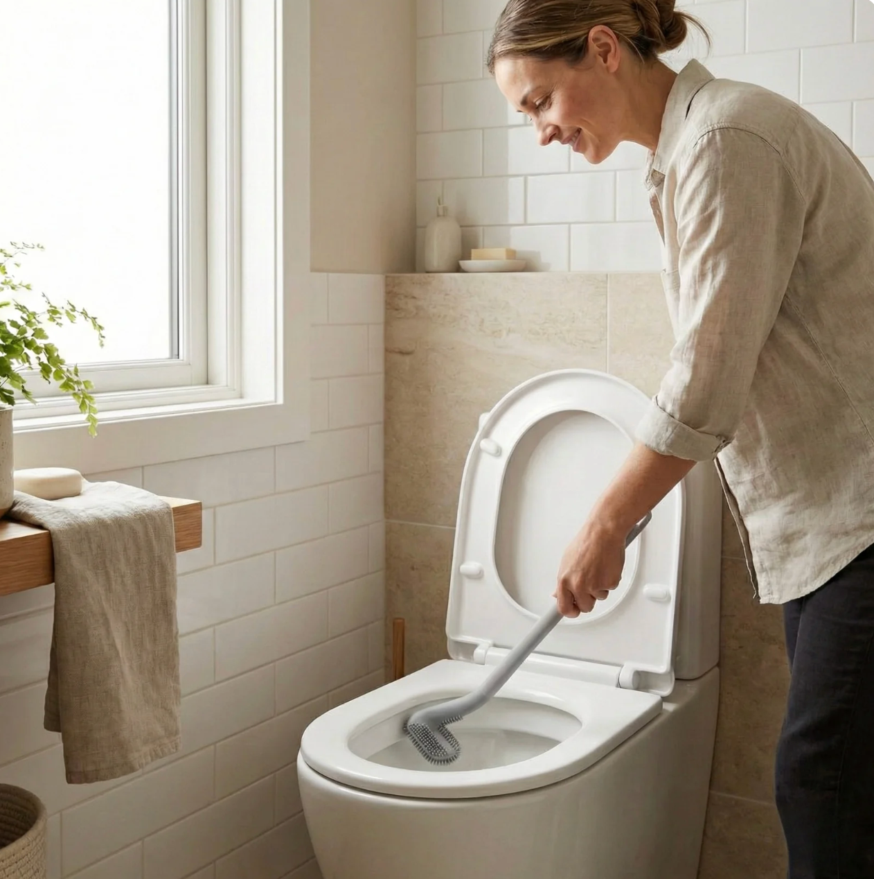 FlexClean - Flexibele Toiletborstel Met Houder