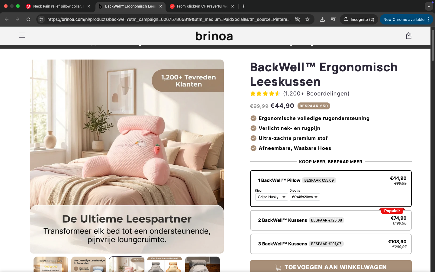 Loungy Kussen - Ergonomisch Design Verminder Rugpijn