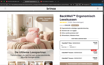 Loungy Kussen - Ergonomisch Design Verminder Rugpijn